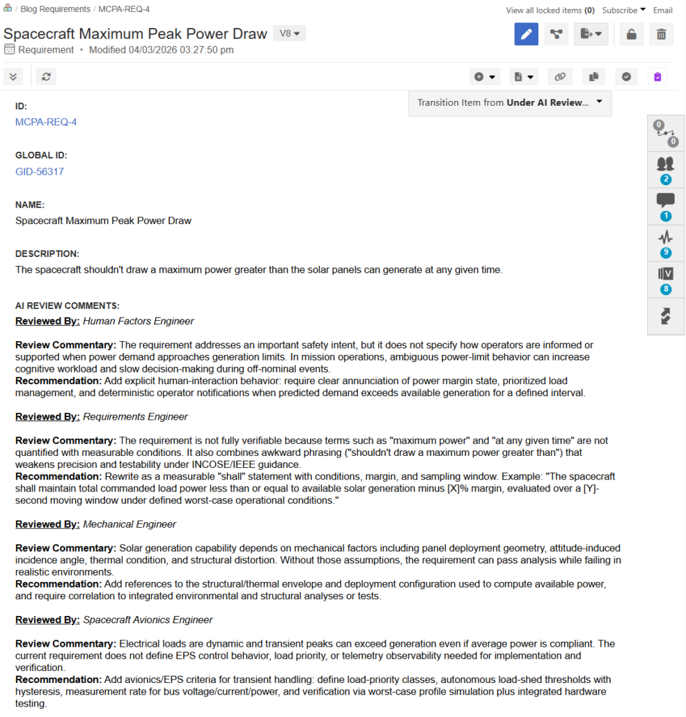Jama Connect item in document view.